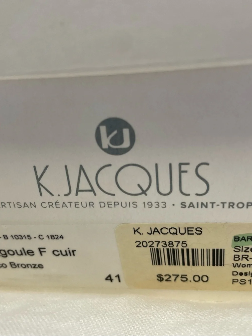 K.Jacques Saint-Tropez Disco Bronze Sandals EU 41